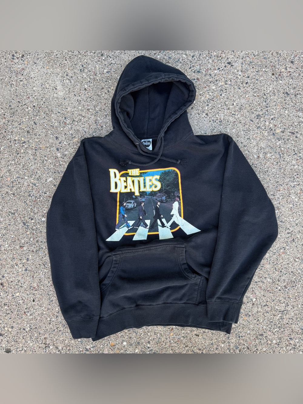 00’s Y2K The Beatles Black Graphic Hoodie